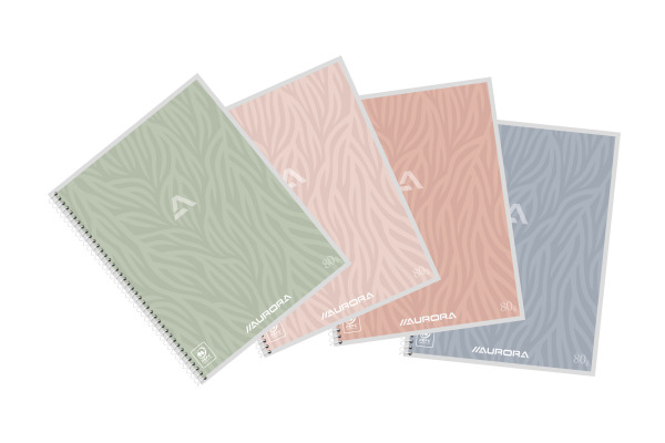AURORA Spiralheft A5 2160D1L assortiert, liniert 120 Seiten