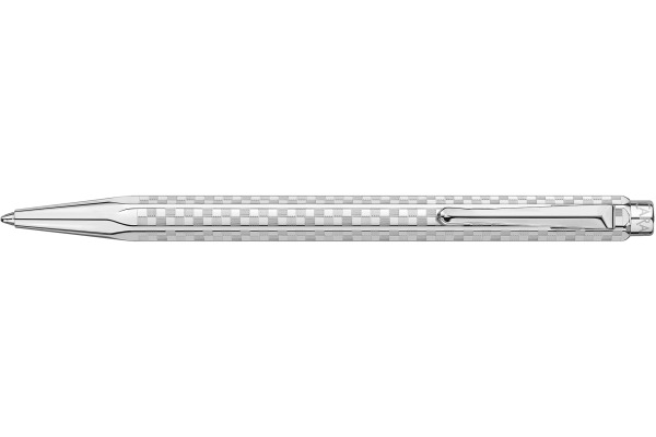 CARAN D'A Kugelschreiber Ecridor Damier 8902.566 platiniert, mit Lederetui
