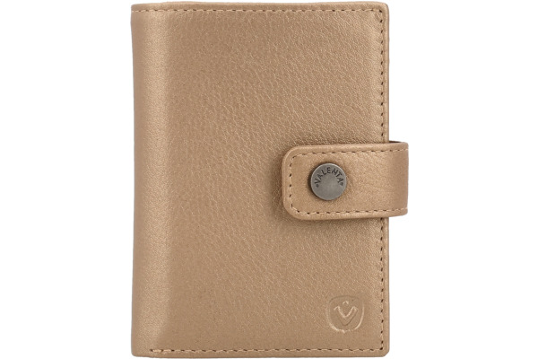 VALENTA Card Wallet Leather 588904 Luxe Metallic Sand