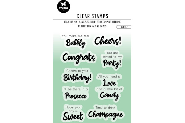 STUDIO LI Klarischtstempel Bubbly STAMP356 14.8x10.5x0.3cm