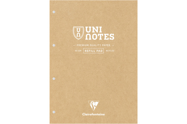 CLAIREFON Notizblock Uni Notes A4 9882C braun, kariert 100 Blatt