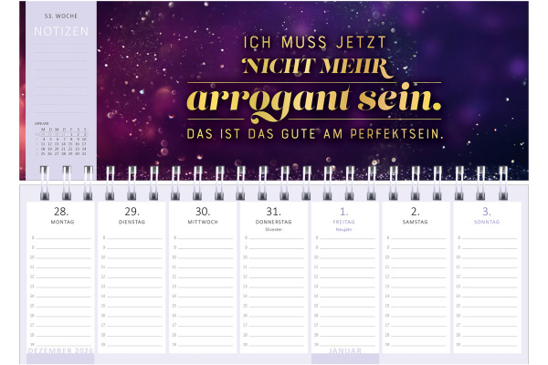 ARS EDITI Tischkalender 2027 13933 Motivation DE 29.7x11.5cm