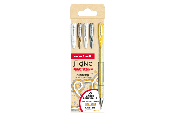 UNI-BALL Gelroller Signo 1mm UM-120 5P 5 Farben