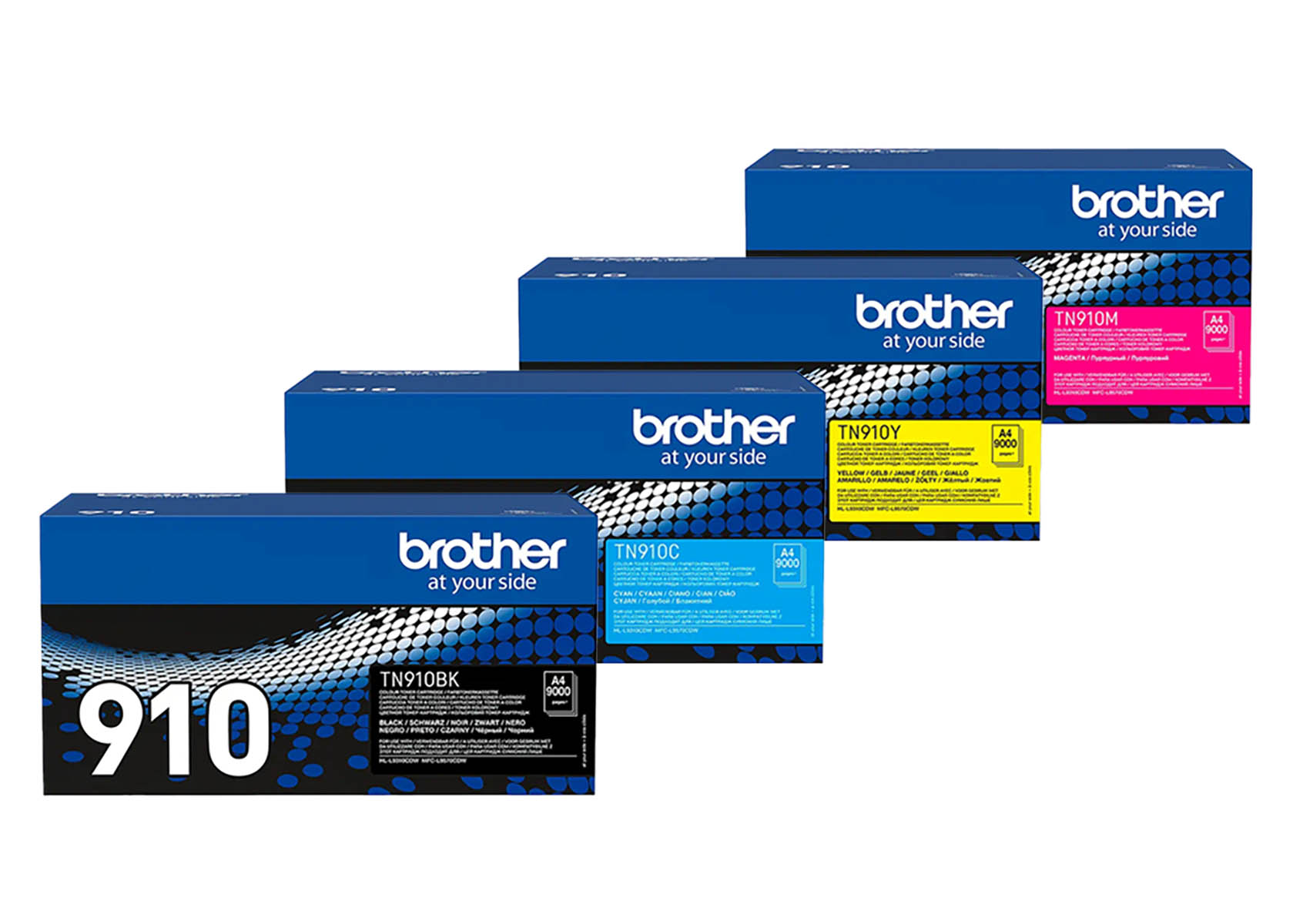 Original Brother Toner SET TN910/TN-910 Multipack / Set mit allen vier Farben