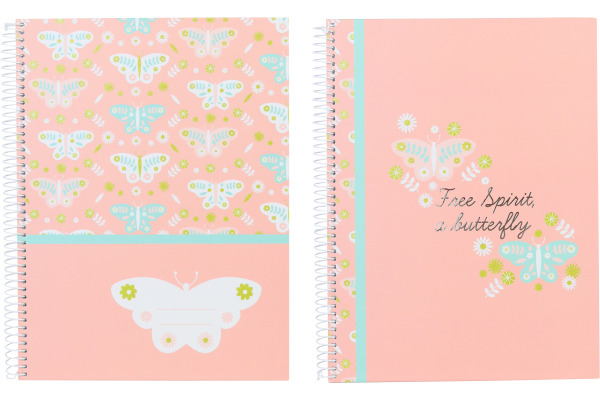 ANCOR Spiralbuch Hardcover A5 118124 B'LOG BUTTERFLIES,kariert 80B.