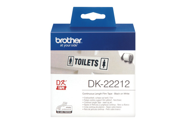 PTOUCH Endlos-Etiketten 62mmx15.24m DK-22212 QL-500/550 Film weiss Rolle