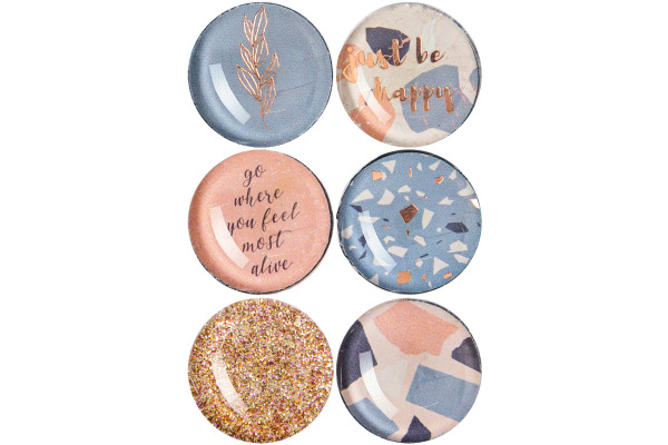 I AM CREA Magnet Happy Let`s Organize 4035.54 Glas, 2.5x1cm 6 Stück