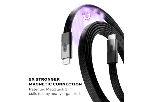STATIK MagStack Slim Pro Cable PUP-0495 USB-C to C, 2M, 100W Black