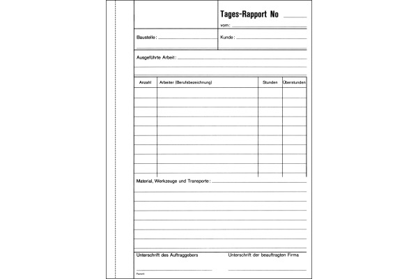 FAVORIT Tages-Rapport D A5 9186 weiss/weiss 50x2 Blatt