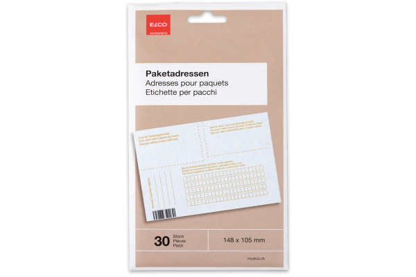 ELCO Paketadressen A6 75010.00 weiss, blickdicht 30 Stück