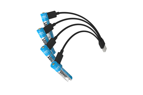 VINNIC USB Rech. Batt. AAA Type-C VPRB-UC3A 400mAh,Case,4pcs.